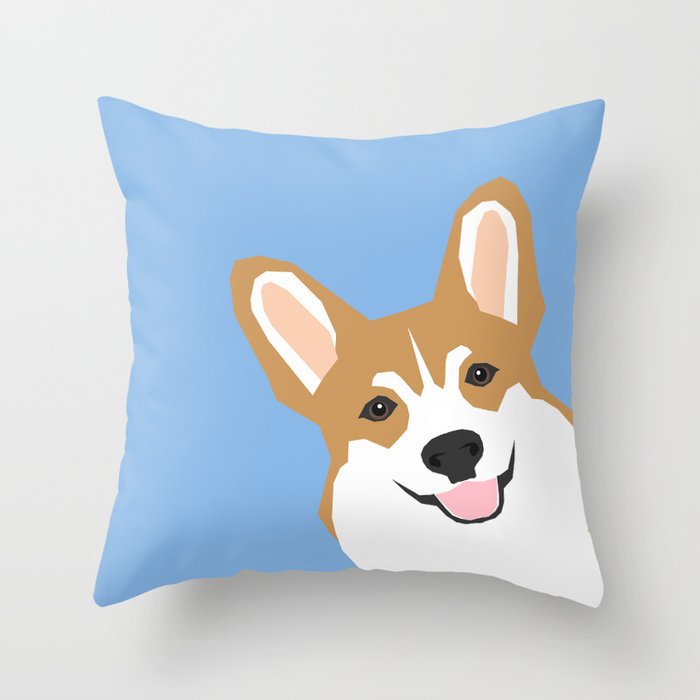 Corgi Peek  cute dog welsh corgi gift unique pet customizable gifts for dog lovers Throw Pillow