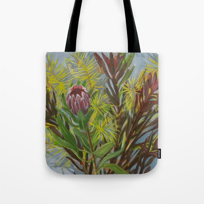 Queen Protea and Blue Star Amsonia Tote Bag