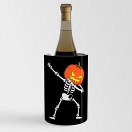 Dabbing Skeleton Pumpkin Halloween Wine Chiller
