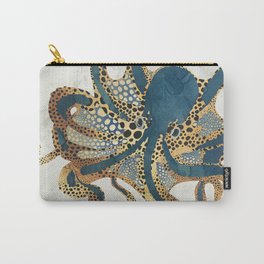 Underwater Dream VI Carry-All Pouch | Nature, Octopus, Graphicdesign, Ocean, Sea, Abstract, Animal, Marine, Watercolor, Digital 