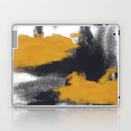 Odessa 2 - Minimal Abstract Painting in Yellow, Black and White Laptop Skin