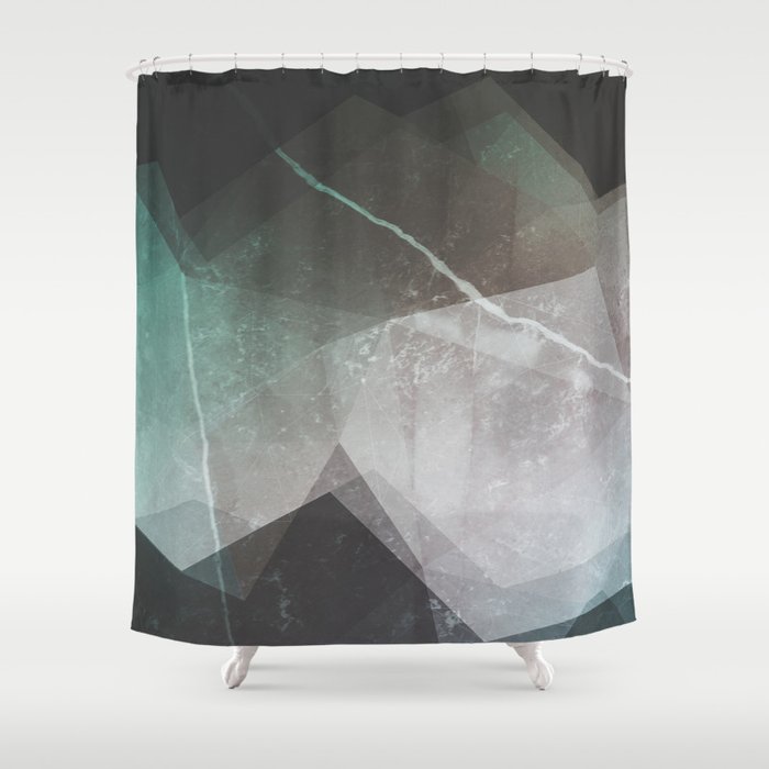 Marble Teal Layers Shower Curtain