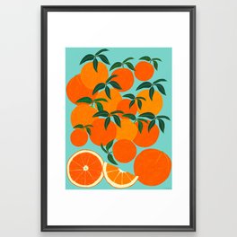 Orange Harvest - Blue Framed Art Print