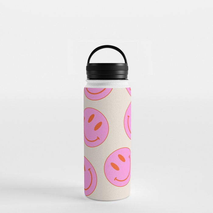 Large Pink and White Smiley Face - Preppy Aesthetic Decor Water Bottle by  Aesthetic Wall Decor by SB Designs