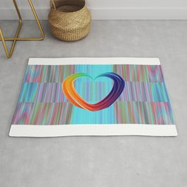 Fractal Art- Pattern Art- Heart Art- Blue Hearts-Pixxie Stixx- LGBT Art- Love- Healing Energy Art Rug