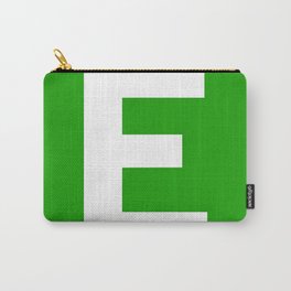 Letter E (White & Green) Carry-All Pouch