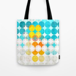 Palm Springs Dots - Aqua Yellow Orange Tote Bag