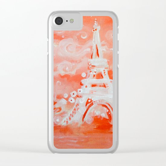 Paris Pink Clear iPhone Case