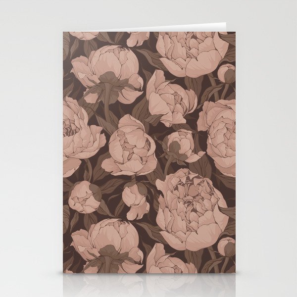 Blooming peonies 4 Stationery Cards