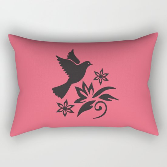 Bird Flower Rectangular Pillow
