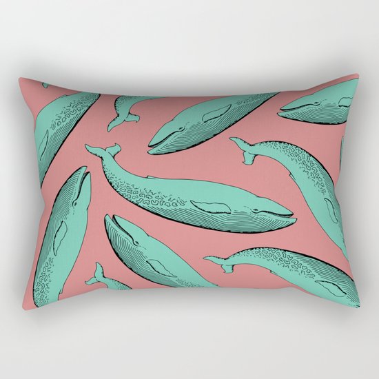 calm whale pattern Rectangular Pillow