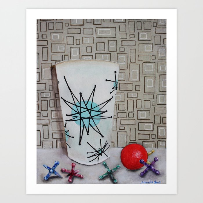Atomic Starburst Retro Painting Art Print By Mhughes Society6