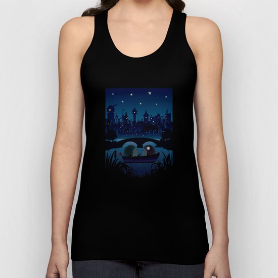 Hedgehogs in the night Unisex Tank Top