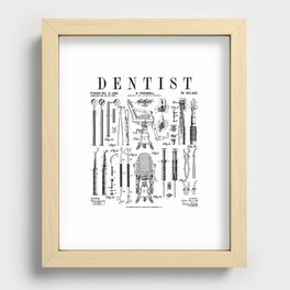 Dentist Dentistry Dental Tools Kit Vintage Patent Print Recessed Framed Print