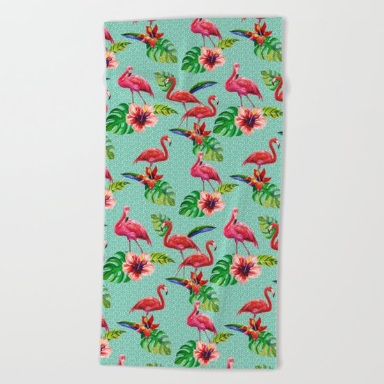 Flamingos Beach Towel