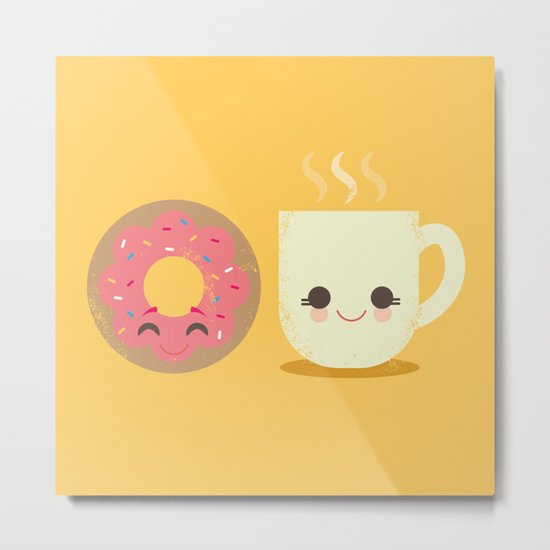 Coffee and Donut Buds Metal Print