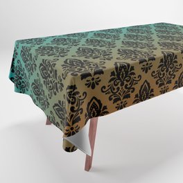 Black damask pattern gradient 8 Tablecloth