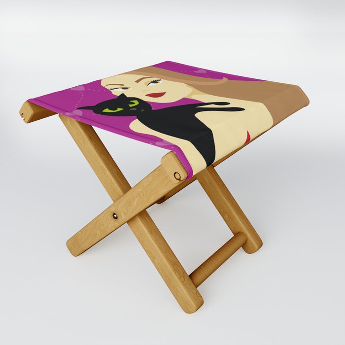 Life is better with cats Folding Stool