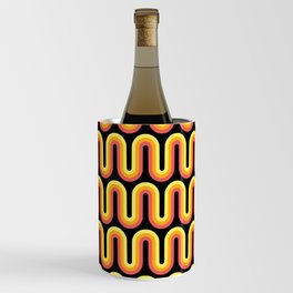 Nostalgic Retro Pattern on Black Wine Chiller