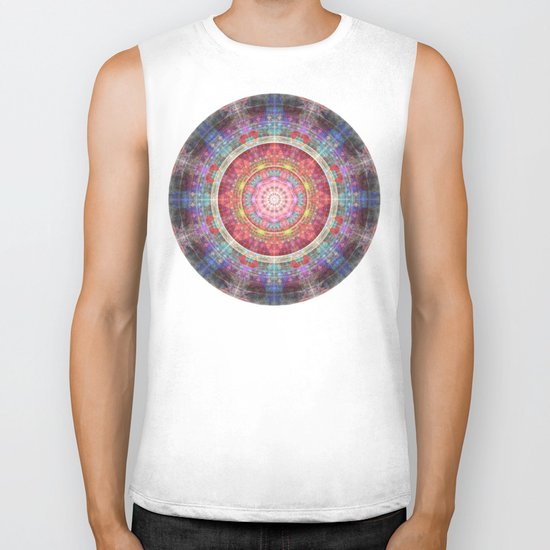 groovy colourful mandala filled with tribal patterns Biker Tank