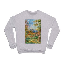 Landscape of Cagnes, 1910 by Pierre-Auguste Renoir Crewneck Sweatshirt