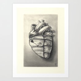wooden heart Art Print