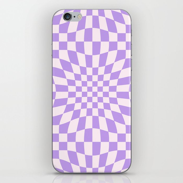 Warped Checkerboard Print - Purple iPhone Skin