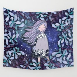 Dreaming girl Amelia Wall Tapestry