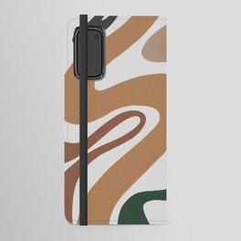 Retro Liquid Swirl in Terracotta, Tan and Green (Oil Paint) Android Wallet Case