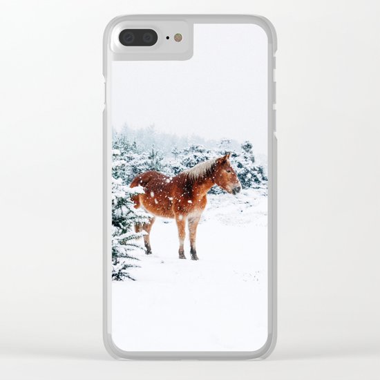 Winter horse Clear iPhone Case