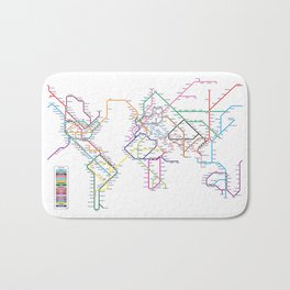 World Metro Subway Map Bath Mat | Graphicdesign, Map, Subway, Transport, Tube, Subwaymap, Tubemap, Vector, Digital, 596 