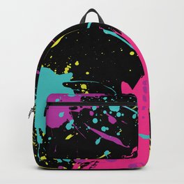 Splatter Paint Black Backpack