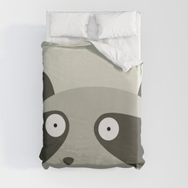 Raccoon and cats Duvet Cover