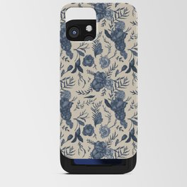 Blue Floral Pattern iPhone Card Case