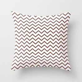 Zigzagged (Maroon & White Pattern) Throw Pillow