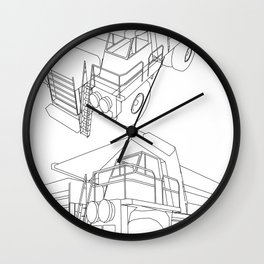 dumper Wall Clock | Truck, Object, Delivering, Vector, Road, Industry, Stone, Vehicle, Machinery, Illustrations 