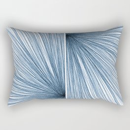 Indigo Blue Mid Century Modern Geometric Abstract Rectangular Pillow