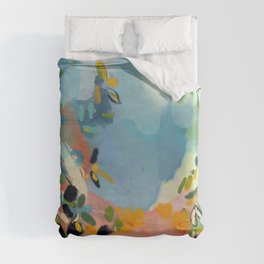 garden with sea view and olive tree Duvet Cover