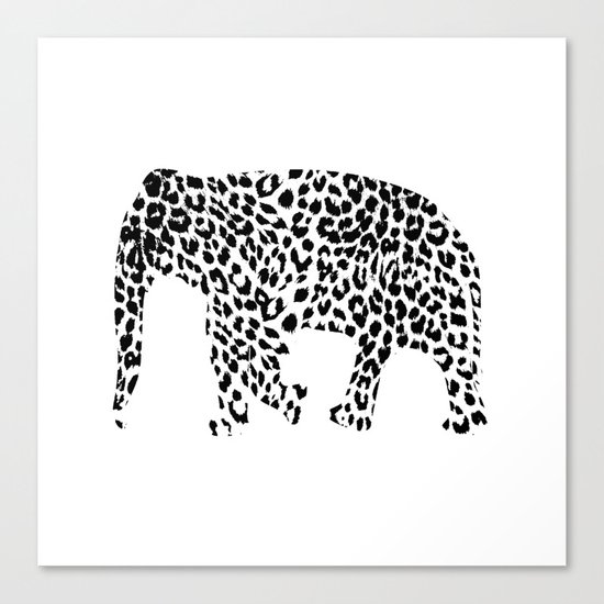 Elephant with leopard pattern Canvas Print