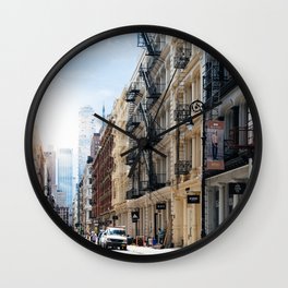 Typical street in Soho in New York Wall Clock
