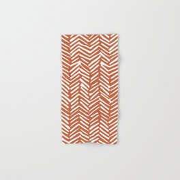 Boho, Abstract, Herringbone, Pattern, Terracotta Hand & Bath Towel