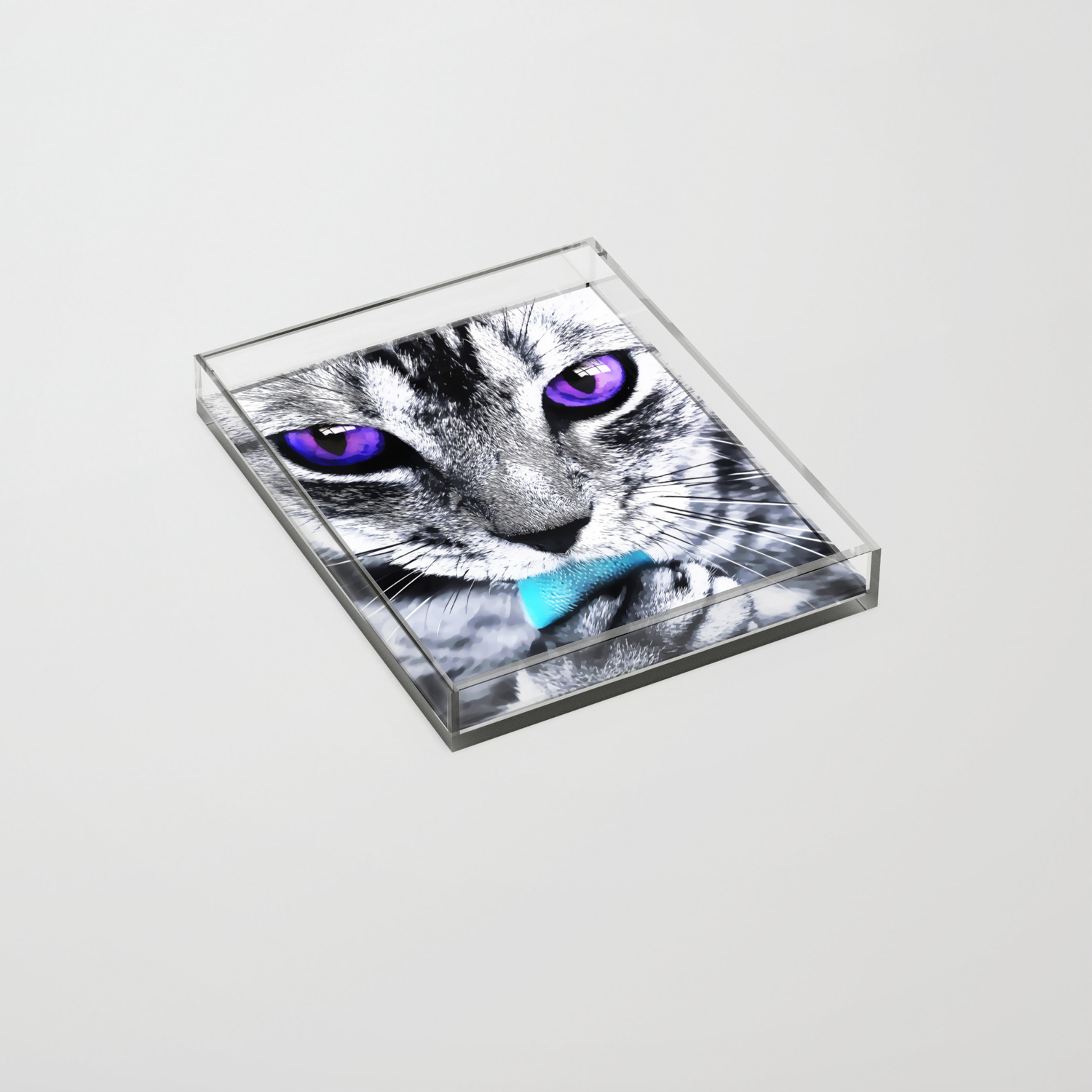 Purple Eyes Cat Acrylic Tray By Augustinet Society6
