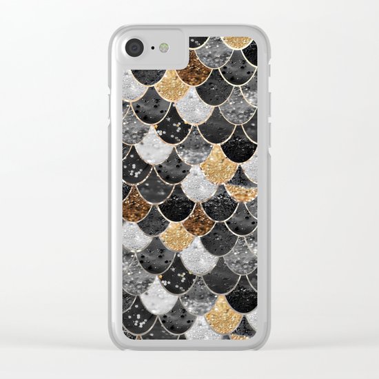 REALLY MERMAID BLACK GOLD Clear iPhone Case