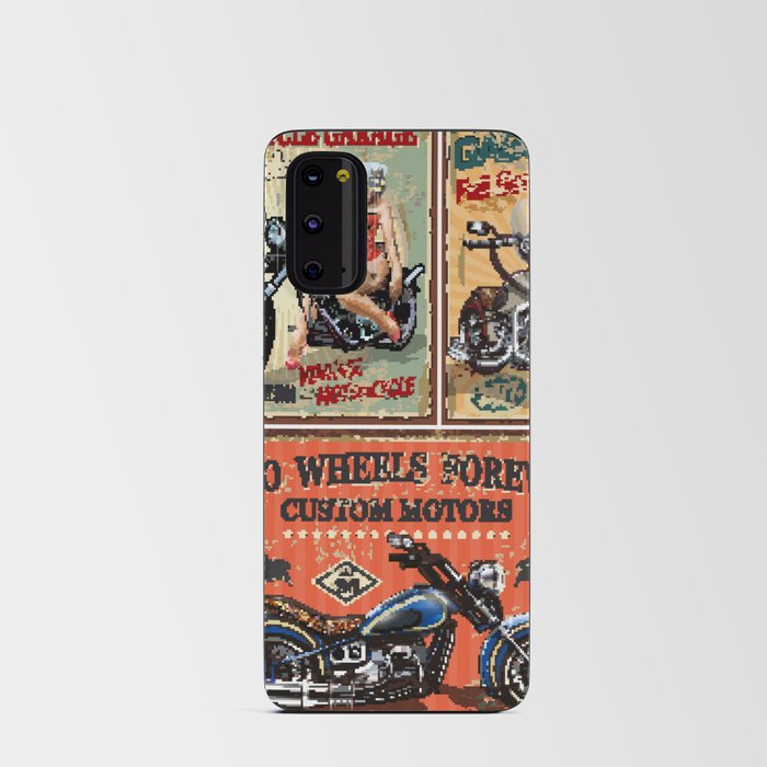 Set of vintage motorcycle metal signs.  Android Card Case