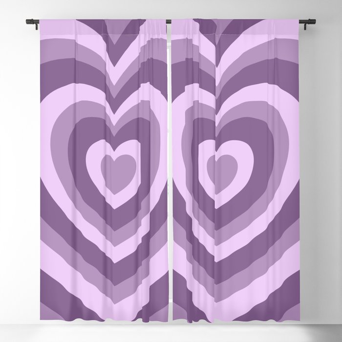 Hypnotic Purple Hearts Blackout Curtain