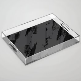 Abstract Charcoal Art Black Gray Grey Acrylic Tray