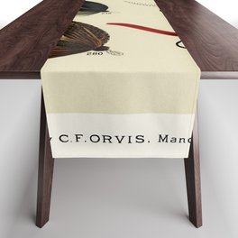 Red and Black Flies - Fly Fishing Lure Table Runner