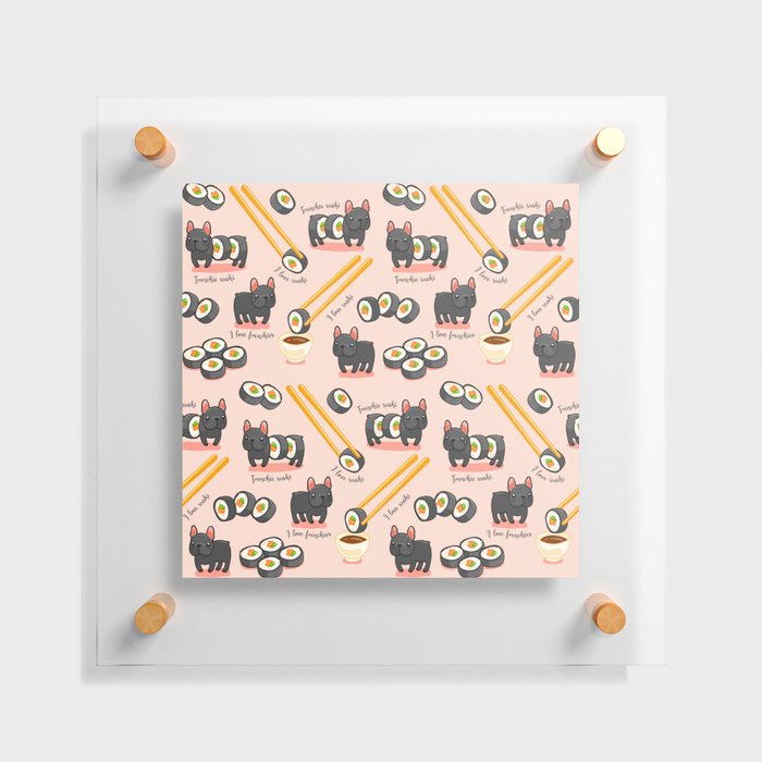 French bulldog maki sushi Floating Acrylic Print