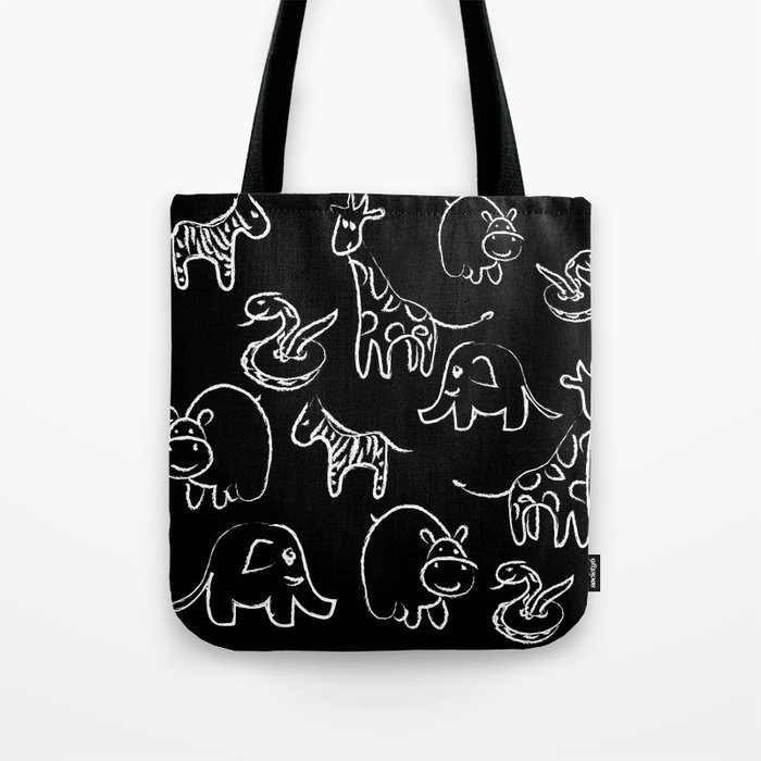 Animal Chalkboard Doodles Tote Bag
