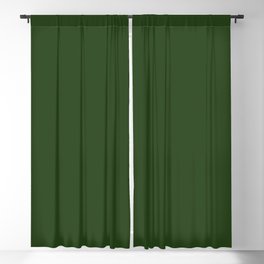 Solid Dark Forest Green Simple Solid Color All Over Print Blackout Curtain